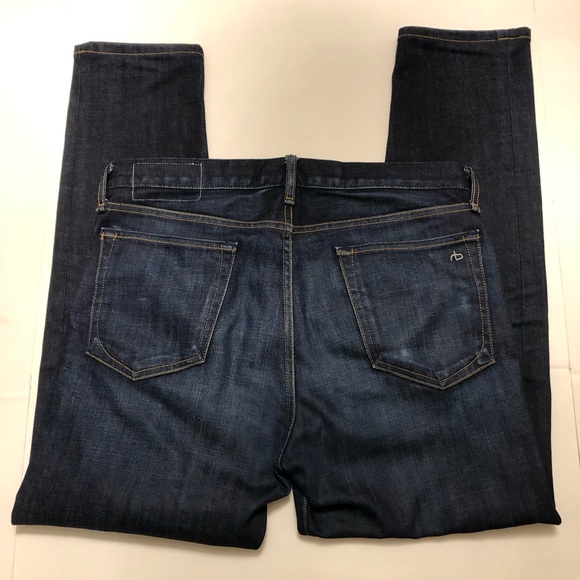 Rag & Bone Fit 2 Slim Fit Dark Medium Wash Button Fly Jeans Men’s Size 33x30 - Picture 10 of 12